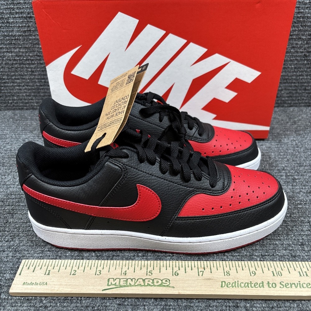 Nike COURT VISION LO NN Basketball Shoe Black/University Red FJ0685 010, Sz10 - Picture 10 of 11